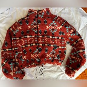 Aztec print cropped coat